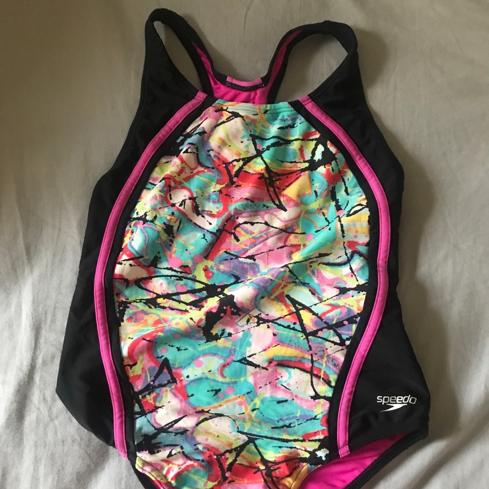 Speedo splattered paint design swimsuit